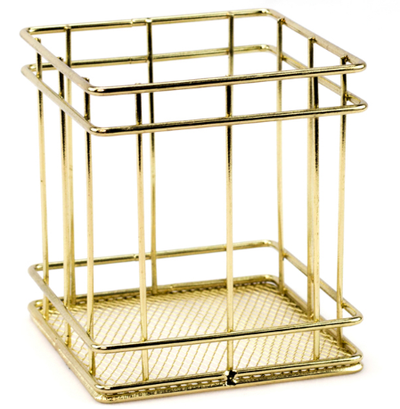 Rangement Maquillage Doré Pot