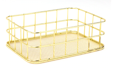 Rangement Maquillage Doré Panier