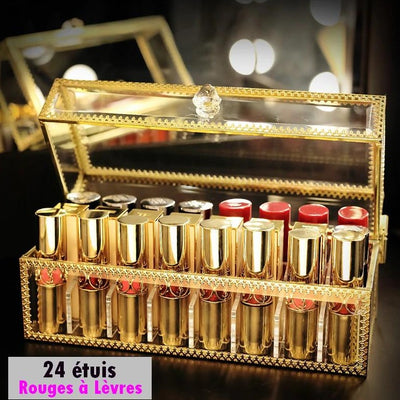 Boite Rangement Maquillage En Or organisateur