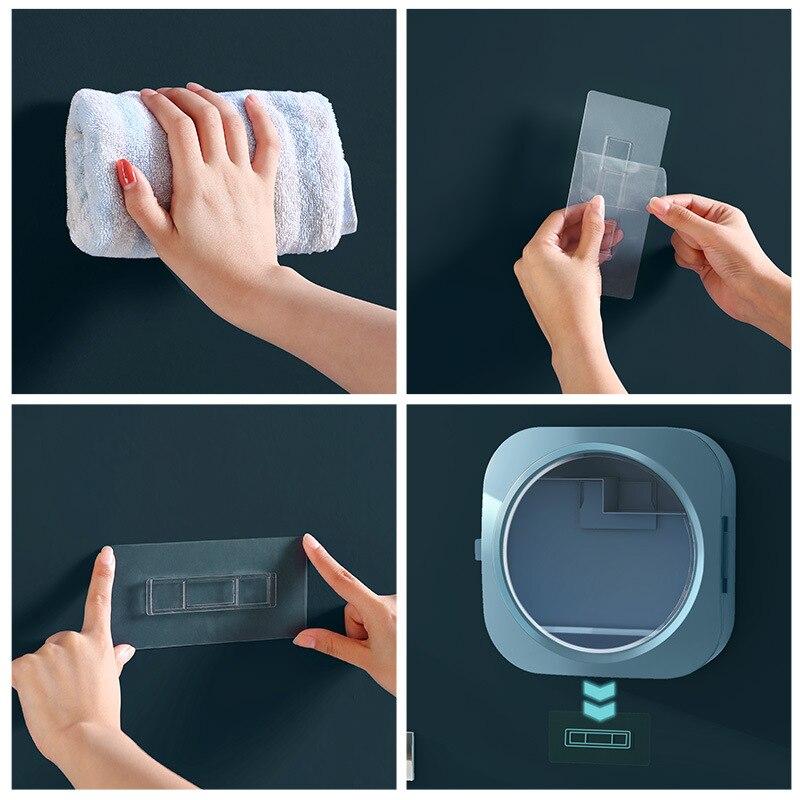 Boîte de rangement maquillage avec miroir LED – Organisateur cosmétique transparent anti-poussière (28×18×35 cm