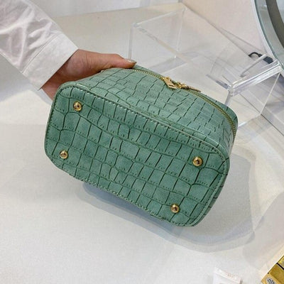 Trousse de Toilette et Maquillage en Cuir, grande trousse à maquillage