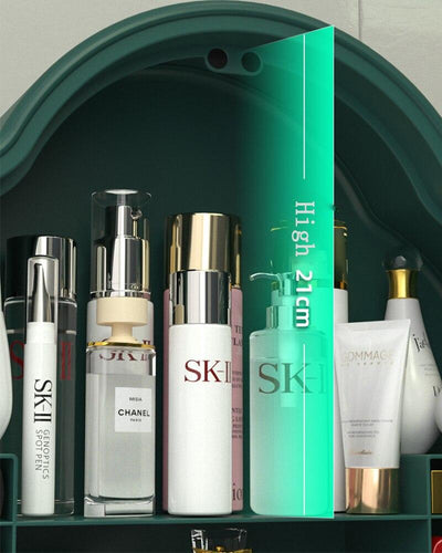 Rangement Mural pour Maquillage (Transparent), rangement maquillage avec miroir