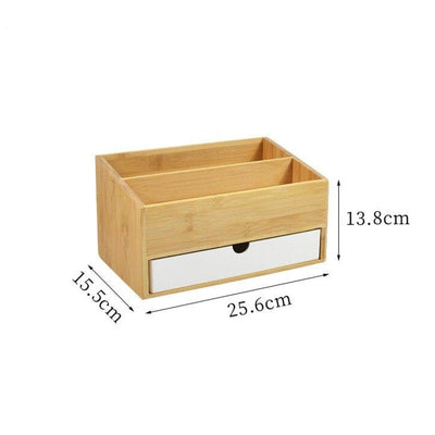Rangement à Maquillage en Bambou avec Tiroir Raphaela, organiseur pour maquillage naturel