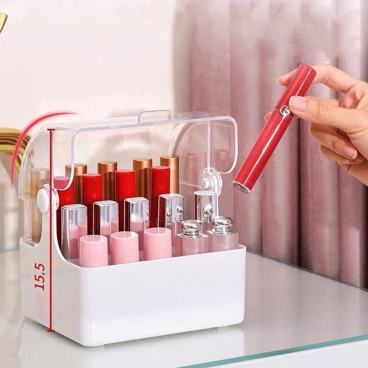 Présentoir à Rouges à Lèvres En Acrylique - 12 Compartiments Transparents - Organisateur De Maquillage Pour Coiffeuse