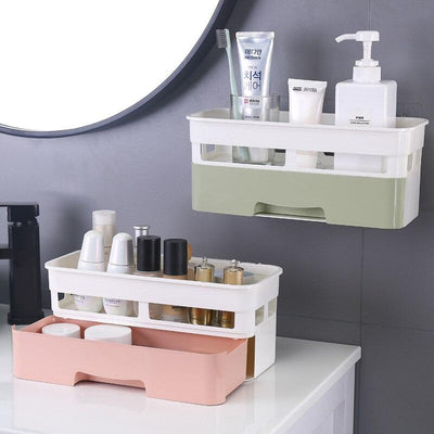 Rangement À Maquillage Mural Avec Tiroir Et Présentoir,  rangement maquillage mural