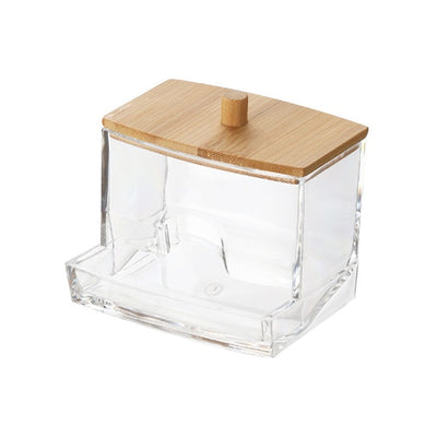 Rangement Maquillage Transparent en Acrylique et Bambou, boite rangement organisateur maquillage
