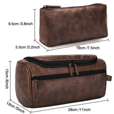 Trousse De Toilette Pour Homme En Cuir Pour Voyager