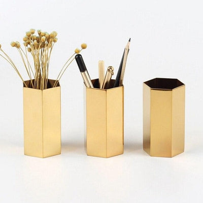 Pot Pinceaux Maquillage Or