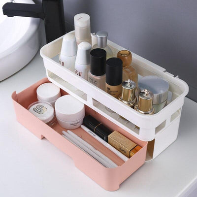 Rangement À Maquillage Mural Avec Tiroir Et Présentoir,  rangement maquillage mural salle de bain