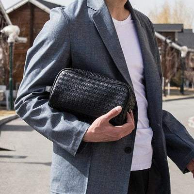 Trousse À Maquillage En Cuir Tressé, trousse à maquillage tuto