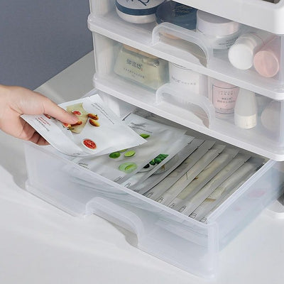 Rangement Maquillage Blanc en plastique