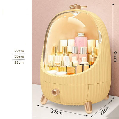 Rangement Maquillage Vintage avec Vitrine, boite à maquillage refermable