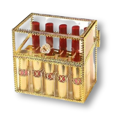 Boite Rangement Maquillage En Or