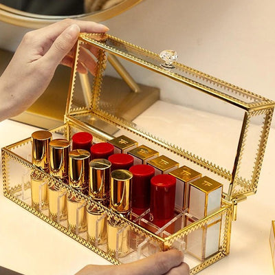 Boite Rangement Maquillage En Or organiseur