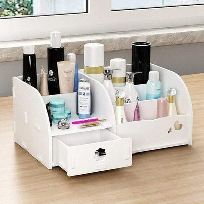 Boite Rangement Maquillage En Bois blanc