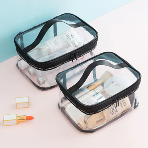 Trousse De Maquillage De Voyage à Double Couche Transparente - Portable