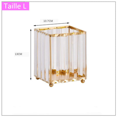 Pot De Rangement Pinceaux Maquillage doré