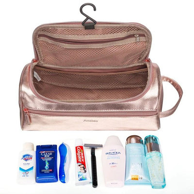 Trousse De Toilette En Cuir Pour Femme Pochette De Voyage